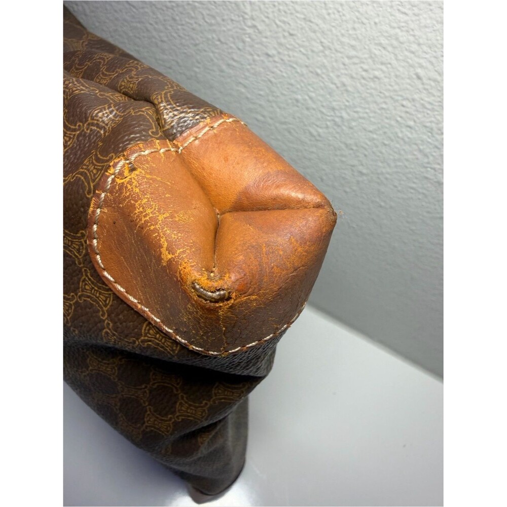 Celine Brown Monogram Tote with Tan Leather Trim - Picture 3 of 16